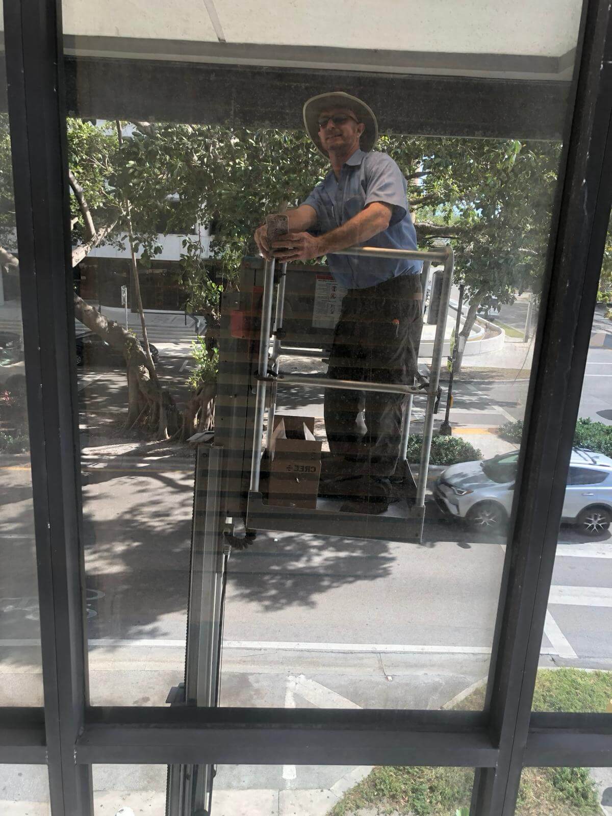 commercial electric service call on external of building_